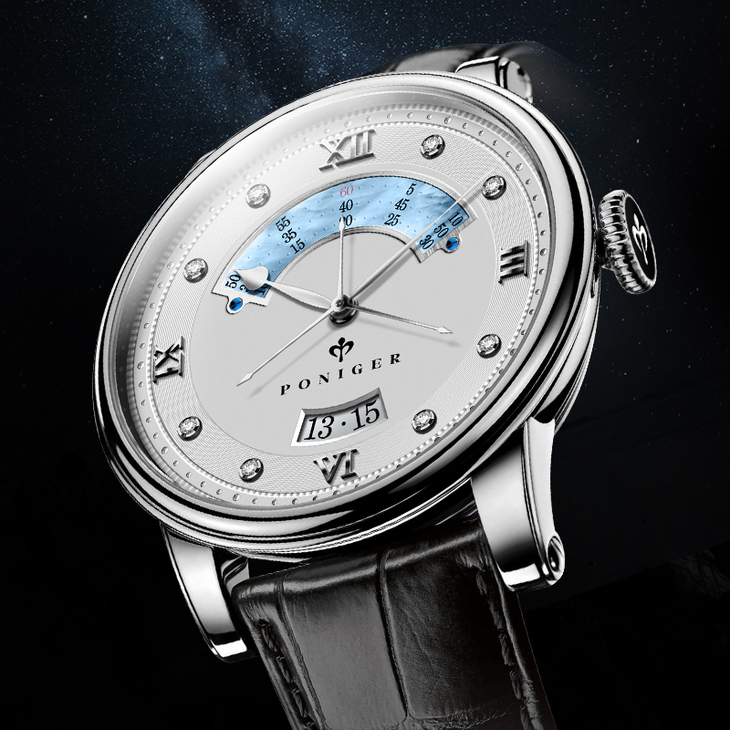 PONIGER 42mm Men Luxury Wrist  - Luxury Watch Second Hand recension och pris
