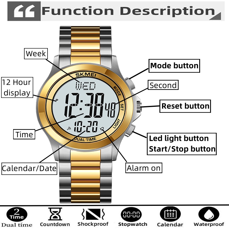 Skmei Mens Led Chronograph Bra - Minute Repeater Watch recension och pris
