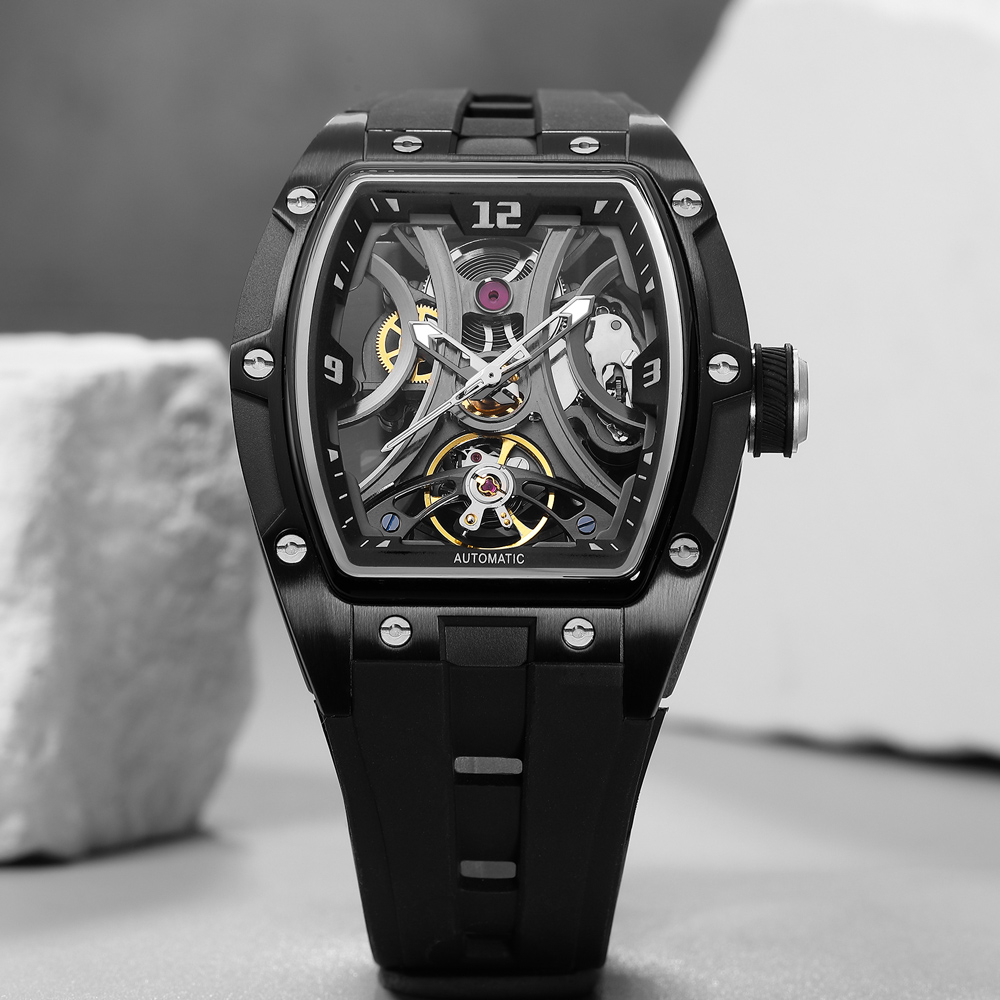 MEGIR 2245 Tonneau Skeleton Au - Tourbillon Movement Watch recension och pris