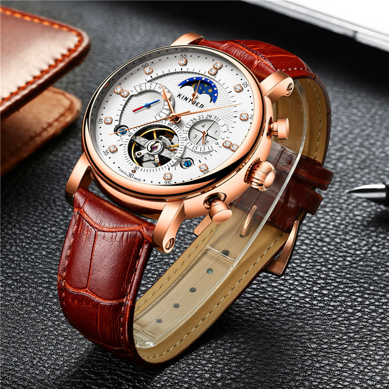 Luxury Brand KINYUED Automatic - Tourbillon Movement Watch recension och pris