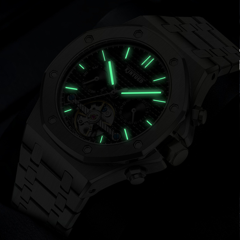 KINYUED Brand Fashion Blue Mec - Tourbillon Movement Watch recension och pris